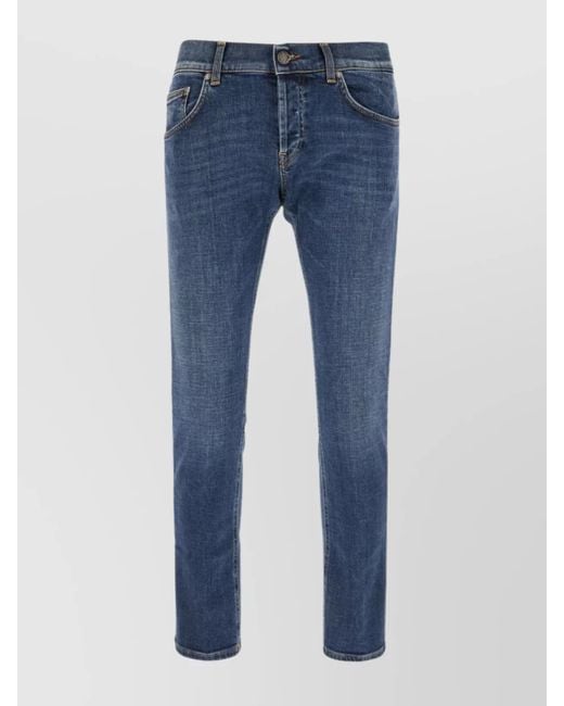 Dondup Blue Straight-Leg Trousers for men