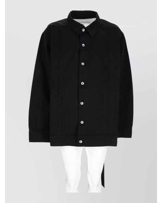 Rick Owens Black Single Breasted Coat for men