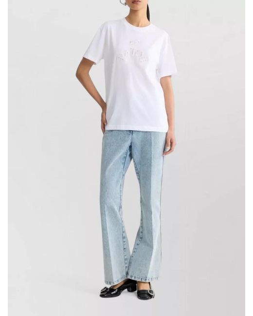 Patou White Logo-Embroidered Cotton Crew-Neck T-Shirt