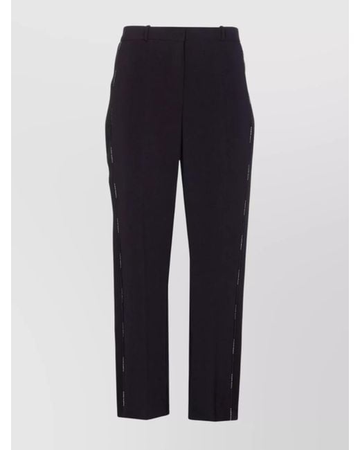 Elisabetta Franchi Blue Tailored Straight Fit Trousers With Side Stripe