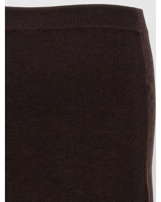 Victoria Beckham Black Button Detail Midi Knit Skirt