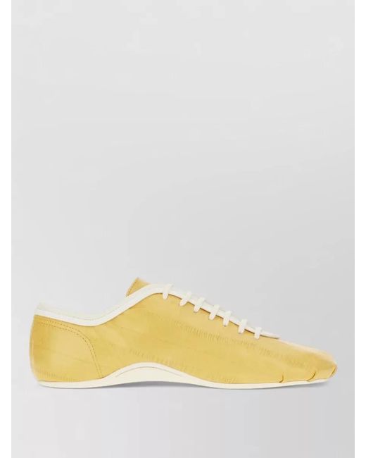Dries Van Noten Yellow Leather Low-Top Sneakers