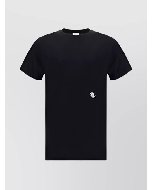Burberry Black Cotton Crew Neck Short Sleeve T-Shirt for men
