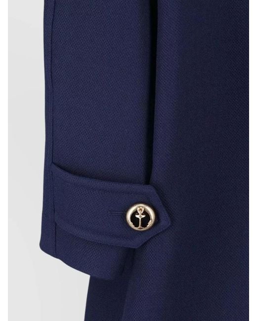 Balenciaga Blue Wool Double Breasted Coat