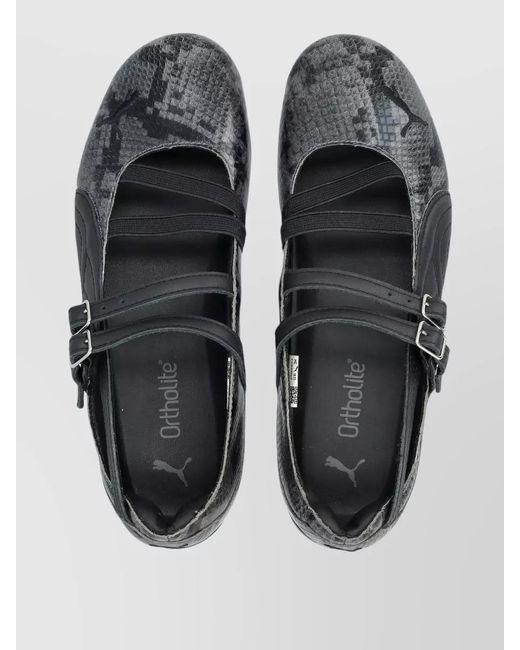 PUMA Blue Ballet Flat Snake Round Toe Rubber Sole