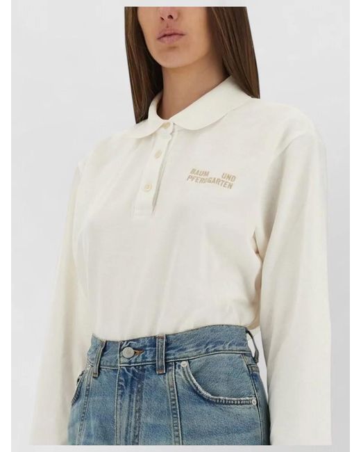 Baum und Pferdgarten Blue Polo Shirt Jeanne Long Sleeve Casual