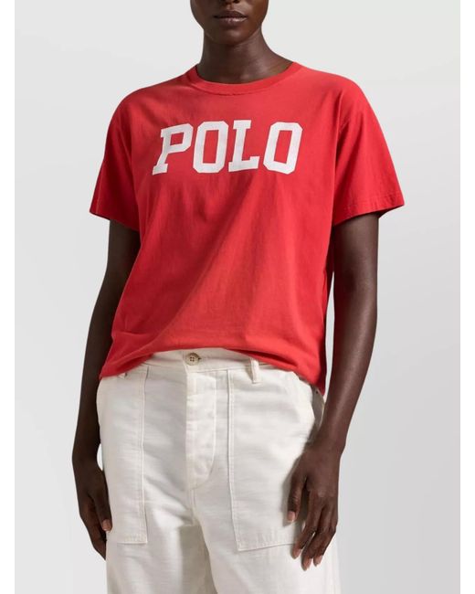 Ralph Lauren Red Cotton Logo T-Shirt