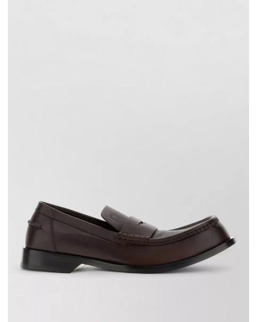 Loewe Multicolor Bobine Leather Loafers Stitched Detailing Sole for men