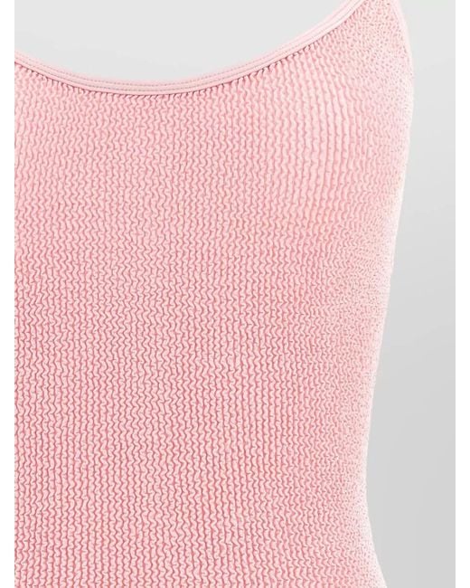 Hunza G Pink Pamela Ribbed One Piece Swimsuit