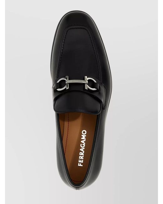Ferragamo Black Calf Leather Loafers for men