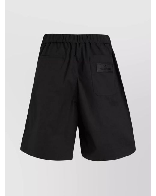 Valentino Garavani Black Waistband Elastic Loop Pocket Shorts for men
