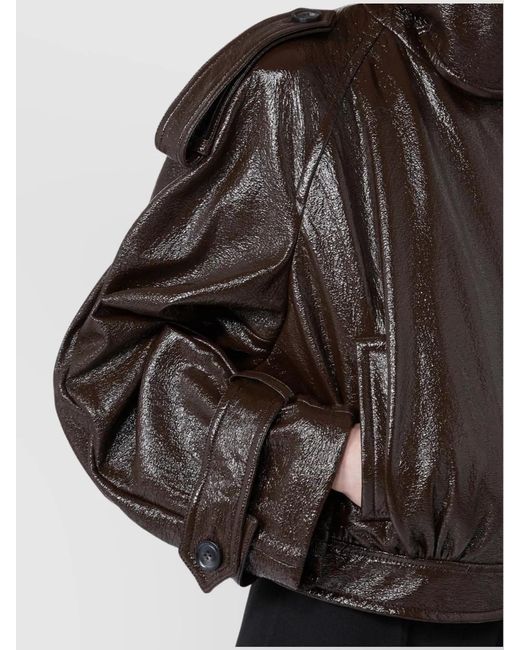 Sportmax Black Patent Coated Cropped Jacket