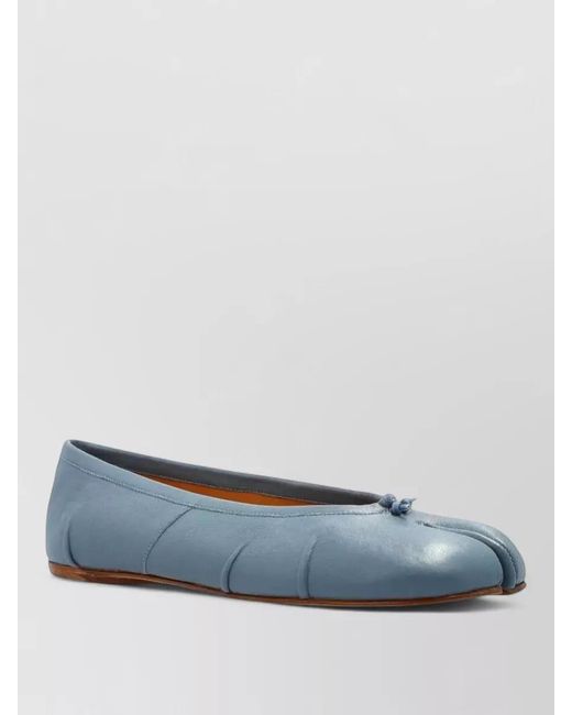 Maison Margiela Blue Tabi Toe Ballerina Flat Knot Detail