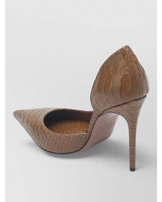 Paris Texas Brown Pointed Toe Pumps Stiletto Heel Texture