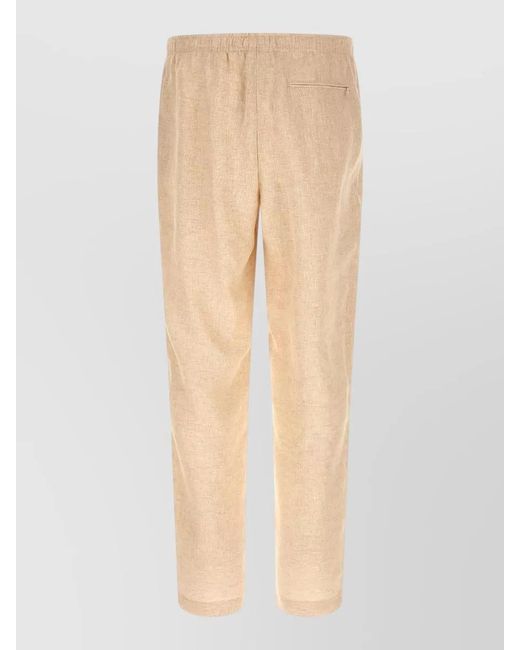 Cellar Door Natural Linen Straight-Leg Trousers for men