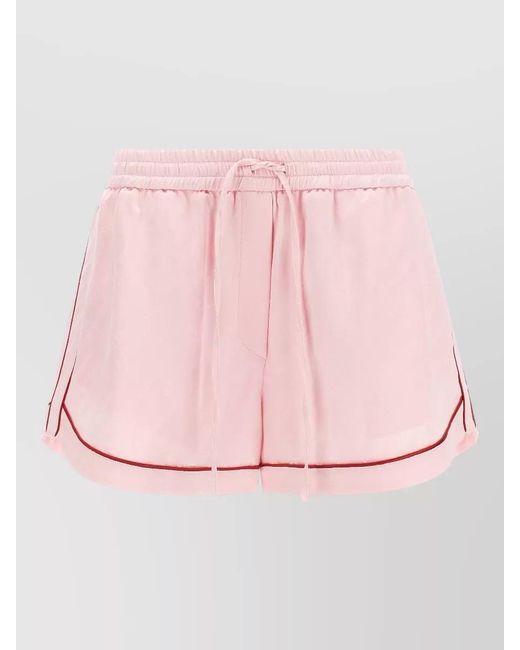 Off-White c/o Virgil Abloh Pink Jacquard Satin Short Shorts