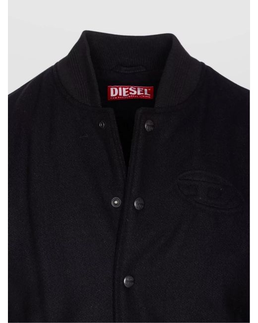 DIESEL Blue Wool Blend Bomber Jacket for men