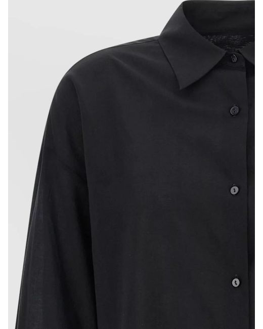 Xacus Blue Heather Shirt Collared Neck Cuffed Long Sleeves