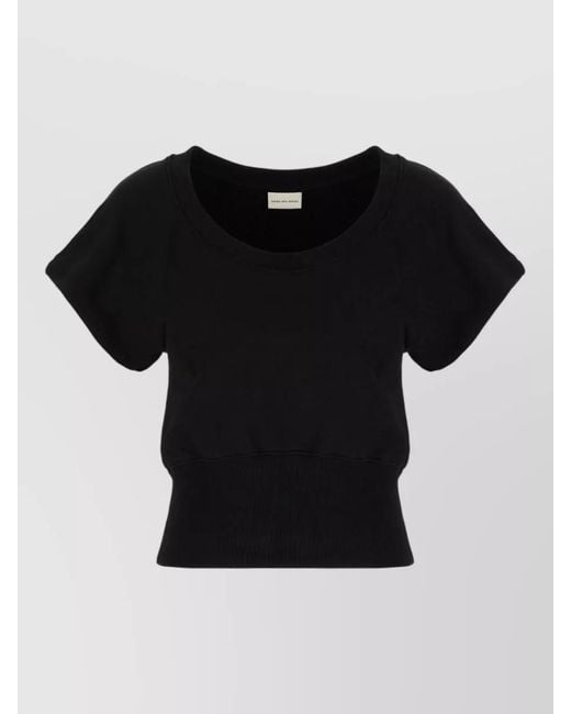 Dries Van Noten Black Cotton T Shirt Short Sleeves Crew Neck