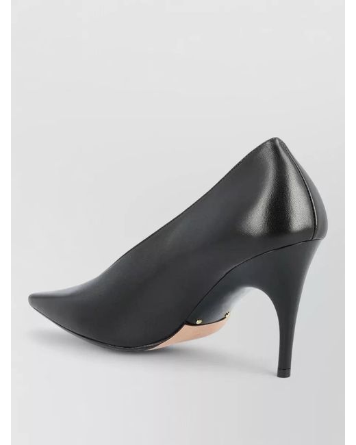 Balenciaga Gray Leather Pointed-Toe Pumps