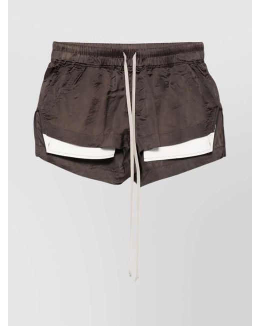 Rick Owens Gray Stylish Boxers With Drawstring And Pockets