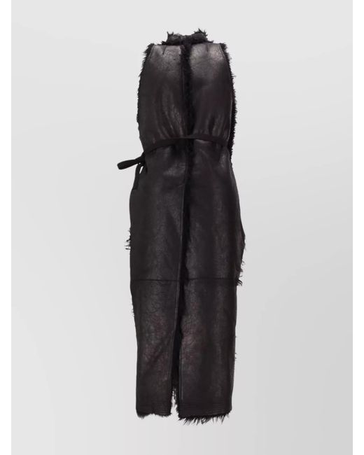 Rick Owens Black Shearling Coat