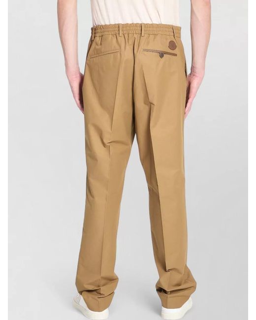 Moncler Natural Mid-Rise Straight-Leg Trousers for men