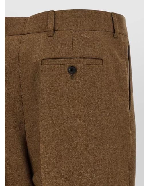 Prada Brown High Rise Tailored Wool Wide Leg Pants