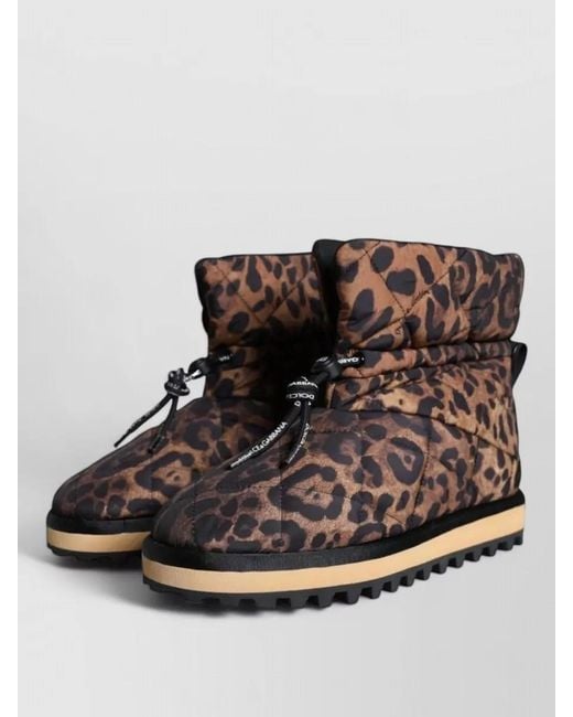 Dolce & Gabbana Black Leopard Print Ankle Boots Padded Design for men