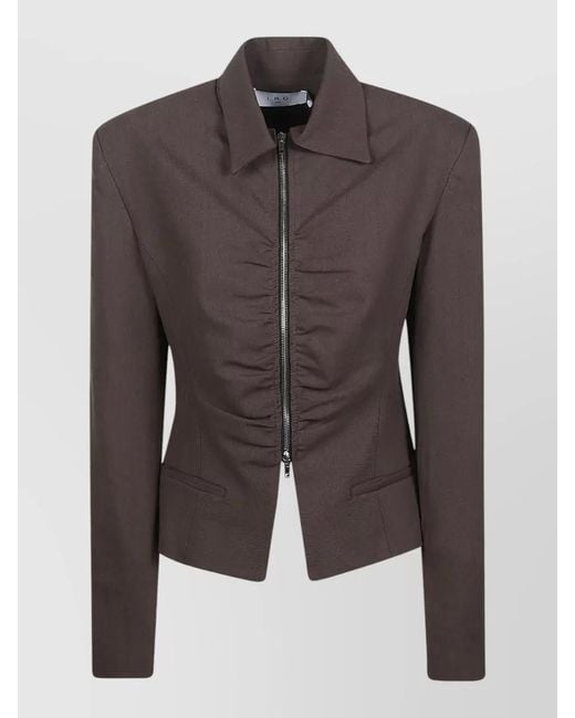 IRO Brown Helvina Long Sleeve Tailored Blazer Jacket