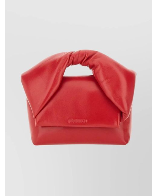 J.W. Anderson Red Twister Small Leather Shoulder Bag