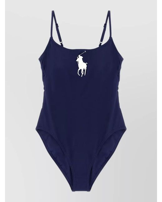Polo Ralph Lauren Blue Kennedy Swimsuit One Piece Scoop Back