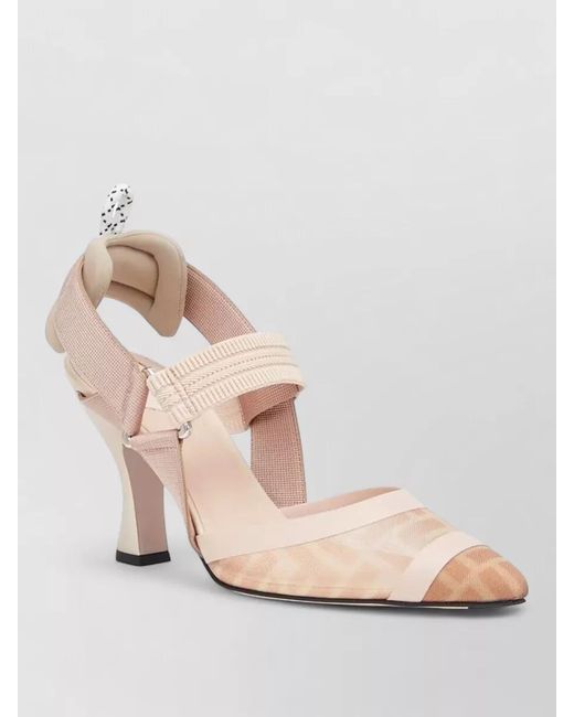 Fendi Natural Mesh Slingback Pumps