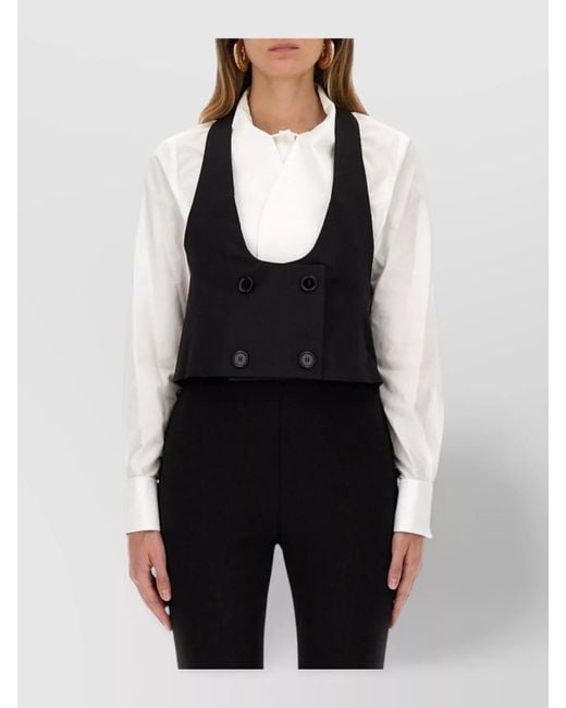 Nina Ricci Black Sleeveless Cropped Top For Modern Style