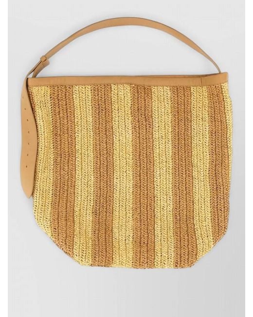 Alysi Multicolor Mini Straw Bag Adjustable Strap Stripes
