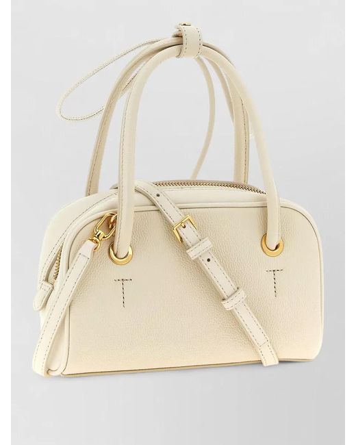 Furla Natural Poppy S Shoulder Bag Detachable Strap Top Handles