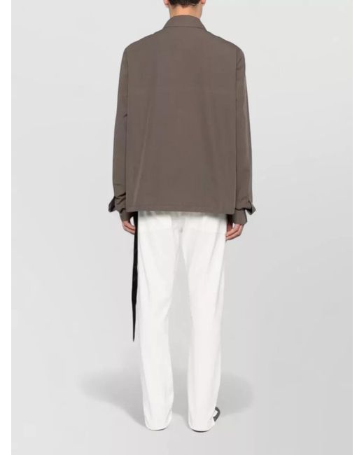Rick Owens Brown Zip Front Cotton Jacket Buttoned Cuffs for men