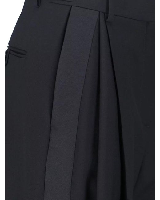 Stella McCartney Blue Tailored Trousers Belt Loops Pleats Side Pockets