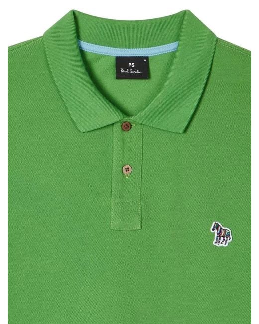 Paul Smith Green Logo Polo Shirt Short Sleeves Zebra Motif for men