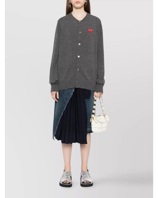 Comme des Garçons Gray Wool V-Neck Cardigan for men