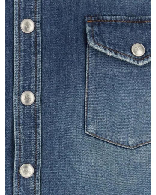 Burberry Blue Denim Loose-Fit Shirt for men