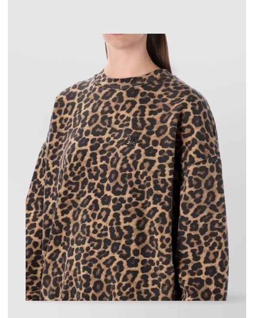 Anine Bing Multicolor Cotton Leopard-Print Oversized Sweatshirt