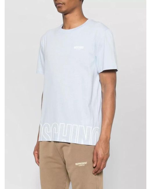 Moschino White Logo Print Short-Sleeve T-Shirt for men