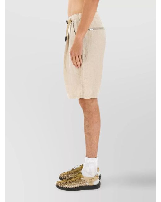 Undercover White Linen Regular-Fit Chino Shorts for men