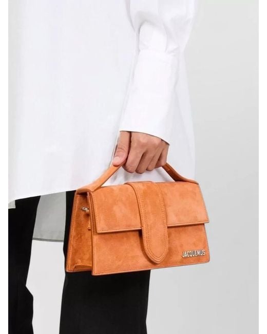 Jacquemus Orange Le Grand Bambino Leather Bucket Bag