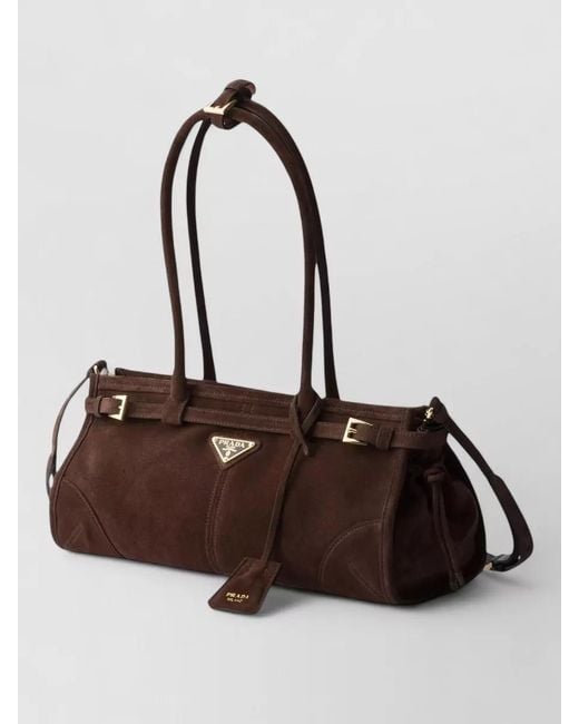 Prada White Bonnie Medium Shoulder Bag Top Handle
