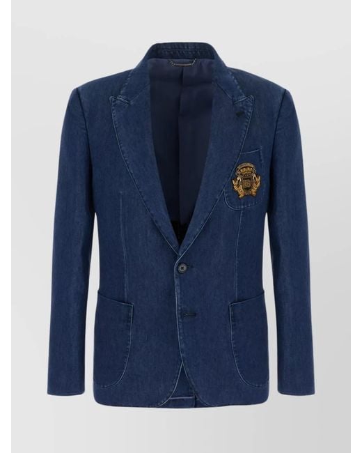 Dolce & Gabbana Blue Denim Blazer for men
