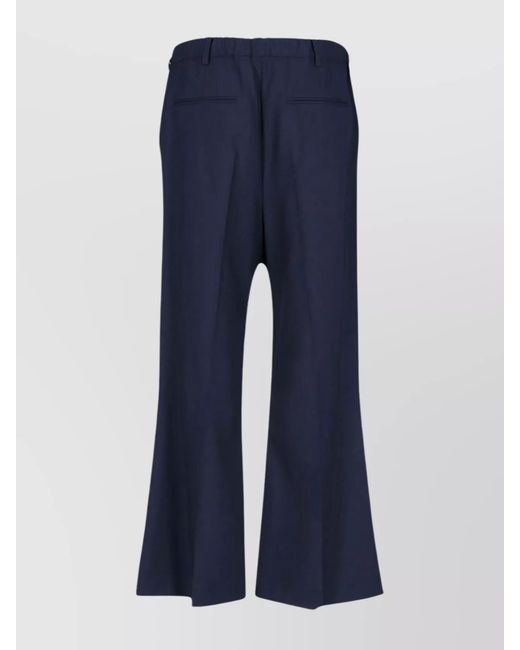 Marni Blue Virgin Wool Wide-Leg Trousers for men