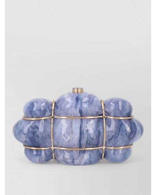 Cult Gaia Blue Bolla Acrylic Clutch Bag