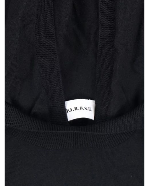 P.A.R.O.S.H. Blue Cashmere Silk Wool Crewneck Hoodie